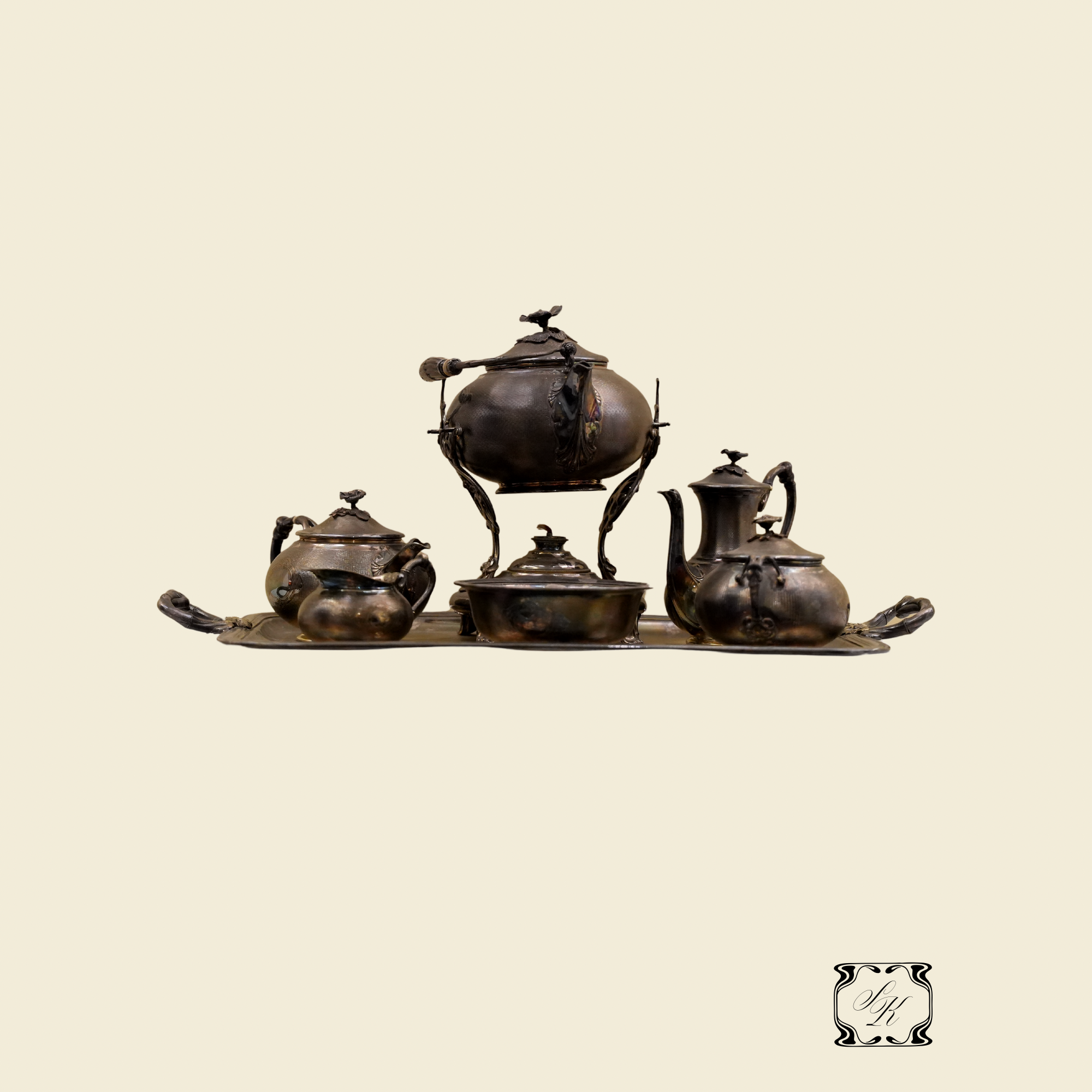 French Art Nouveau Christofle Silver-Plated Tea and Coffee Service, Early 20th Century